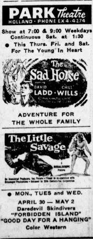 Park Theatre - 1 May 1959 Ad (newer photo)